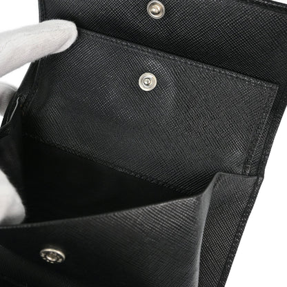 Prada Black Leather Trifold Wallet