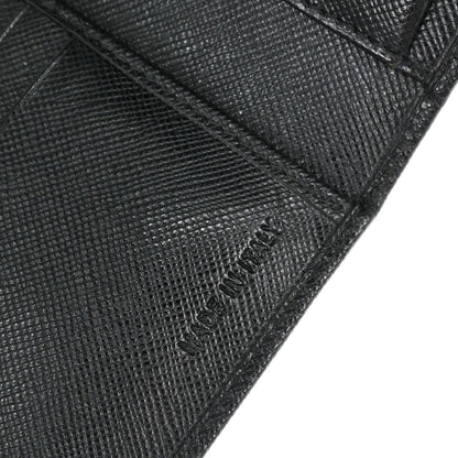 Prada Black Leather Trifold Wallet