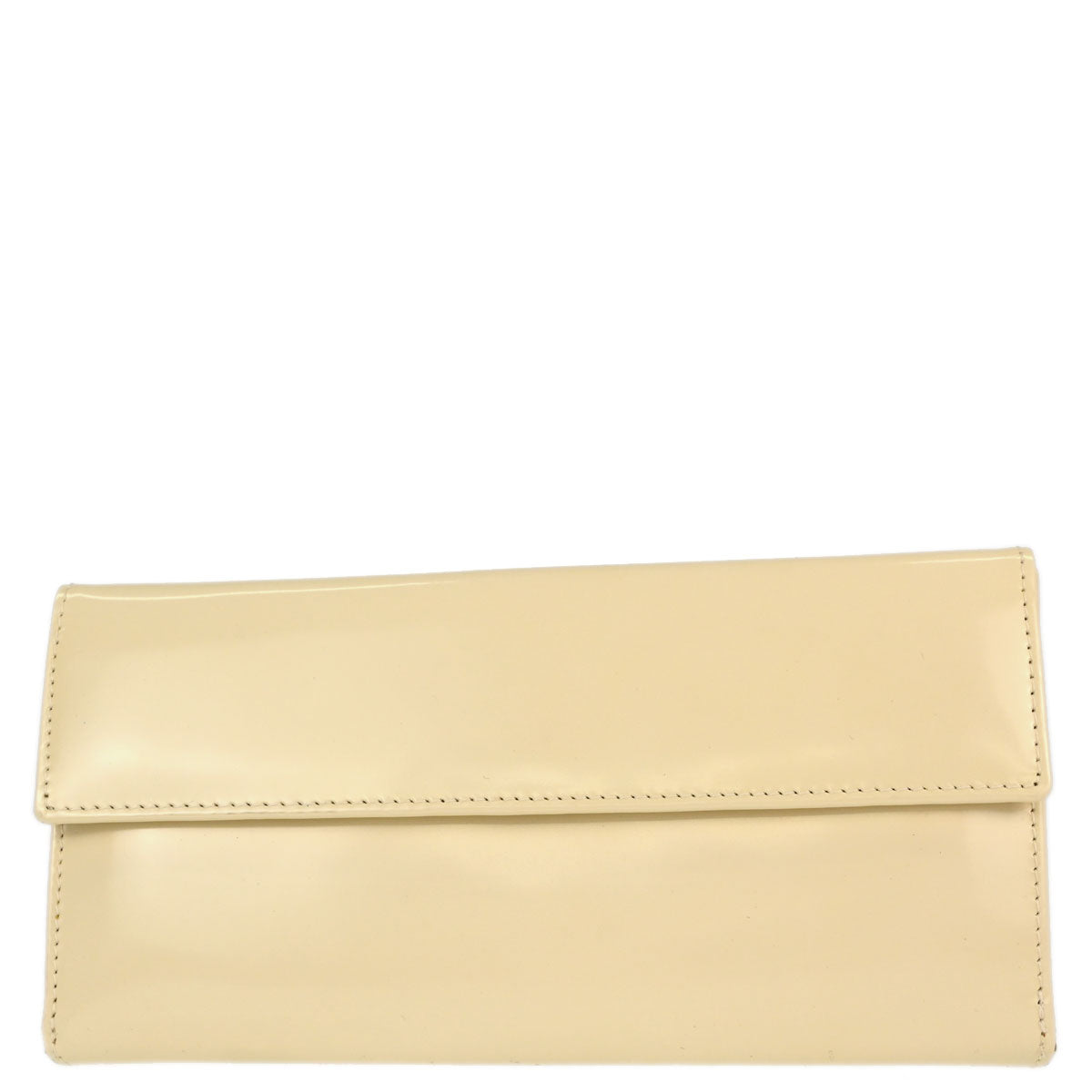 Christian Dior Ivory Patent Leather Bifold Long Wallet