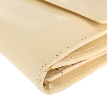 Christian Dior Ivory Patent Leather Bifold Long Wallet