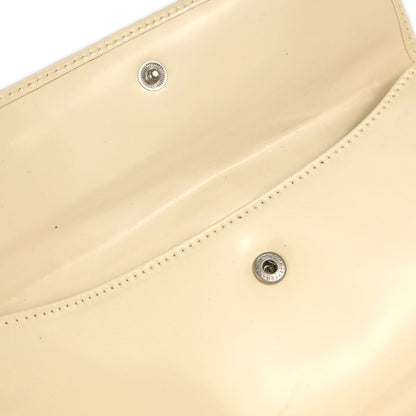 Christian Dior Ivory Patent Leather Bifold Long Wallet
