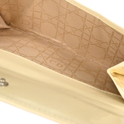 Christian Dior Ivory Patent Leather Bifold Long Wallet