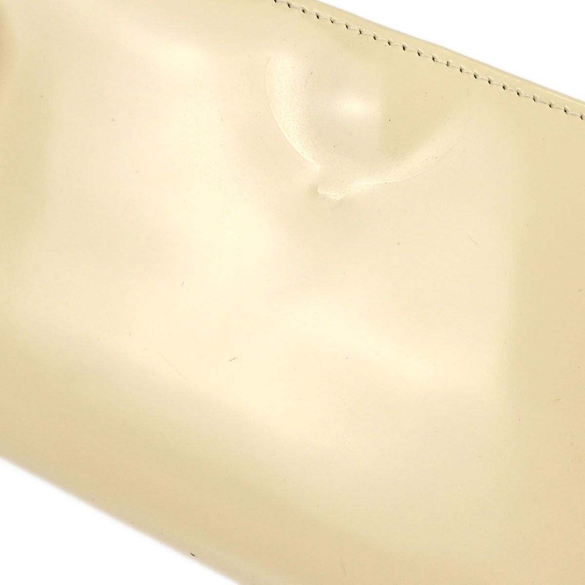 Christian Dior Ivory Patent Leather Bifold Long Wallet