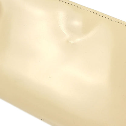 Christian Dior Ivory Patent Leather Bifold Long Wallet
