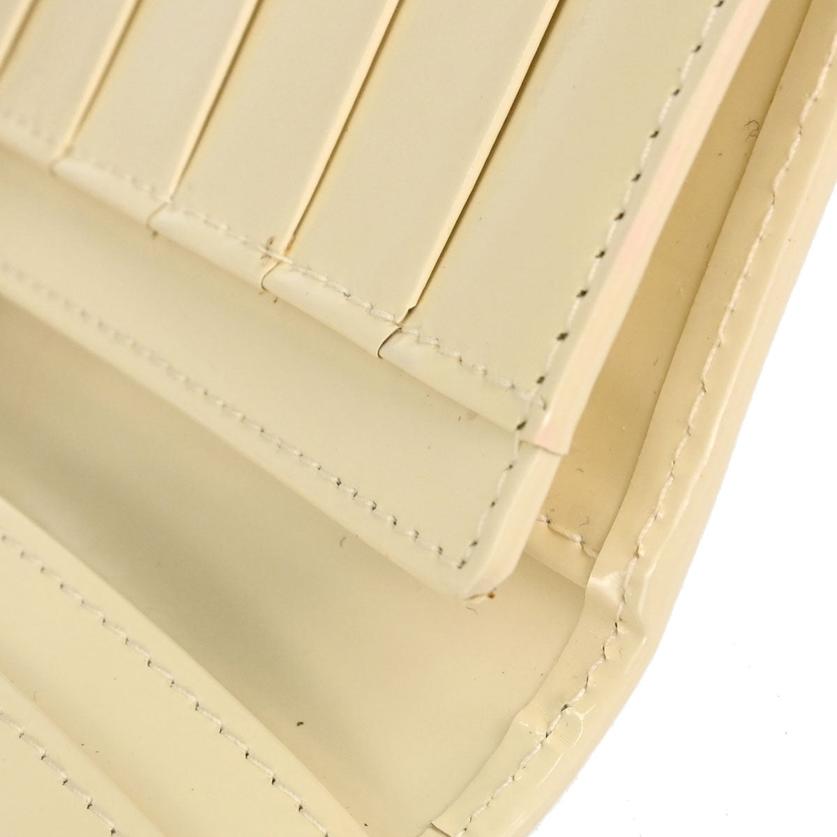 Christian Dior Ivory Patent Leather Bifold Long Wallet