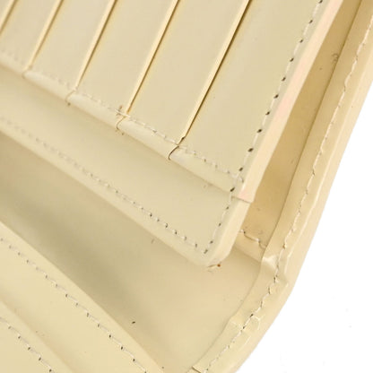 Christian Dior Ivory Patent Leather Bifold Long Wallet