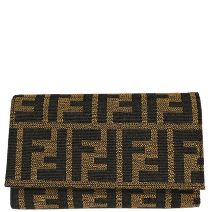 Fendi Brown Zucca Trifold Wallet Purse