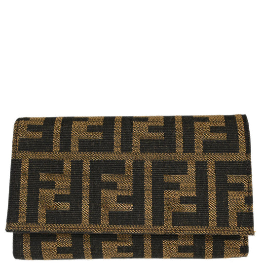 Fendi Brown Zucca Trifold Wallet Purse