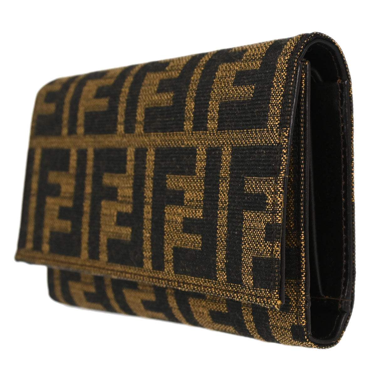 Fendi Brown Zucca Trifold Wallet Purse
