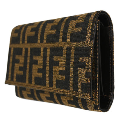 Fendi Brown Zucca Trifold Wallet Purse