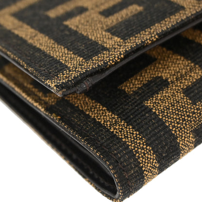 Fendi Brown Zucca Trifold Wallet Purse