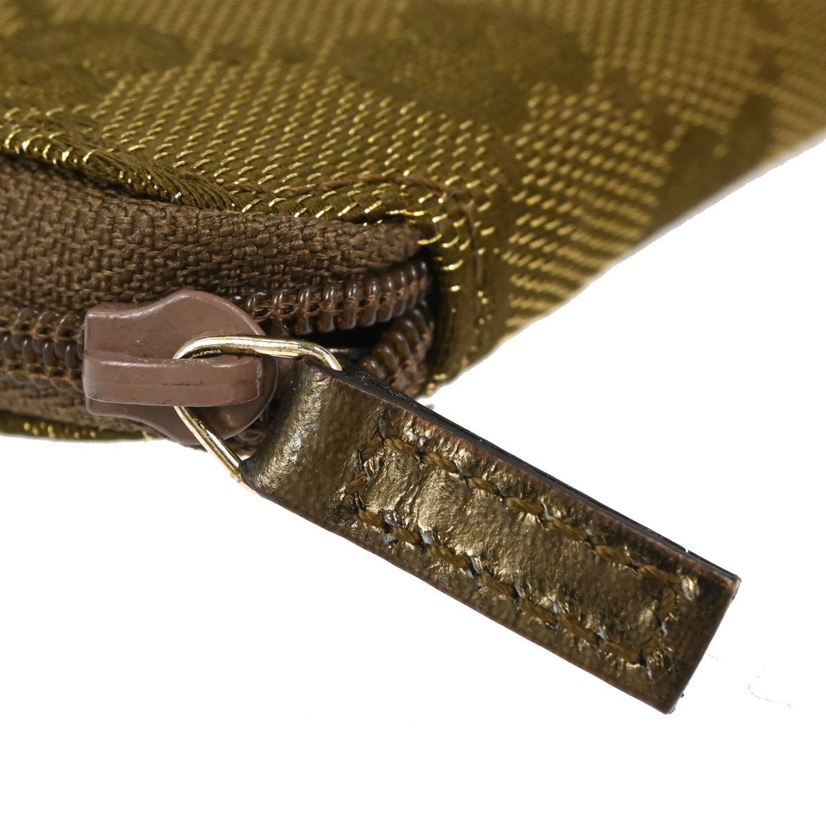 Gucci Metallic Khaki Canvas GG Coin Purse Wallet
