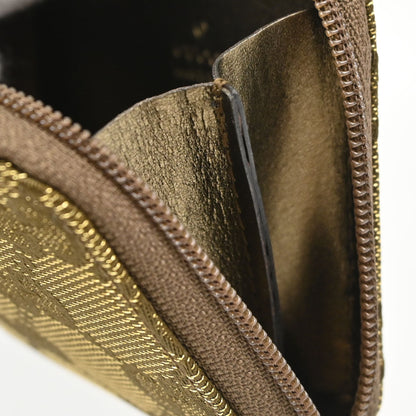 Gucci Metallic Khaki Canvas GG Coin Purse Wallet