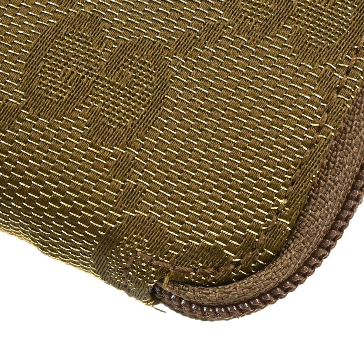 Gucci Metallic Khaki Canvas GG Coin Purse Wallet