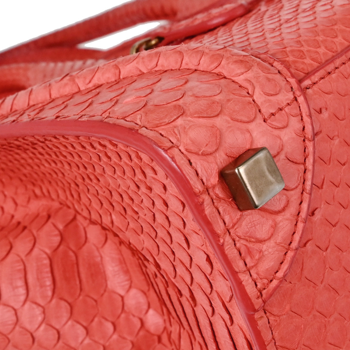 Celine * Red Python Luggage Micro Tote Handbag