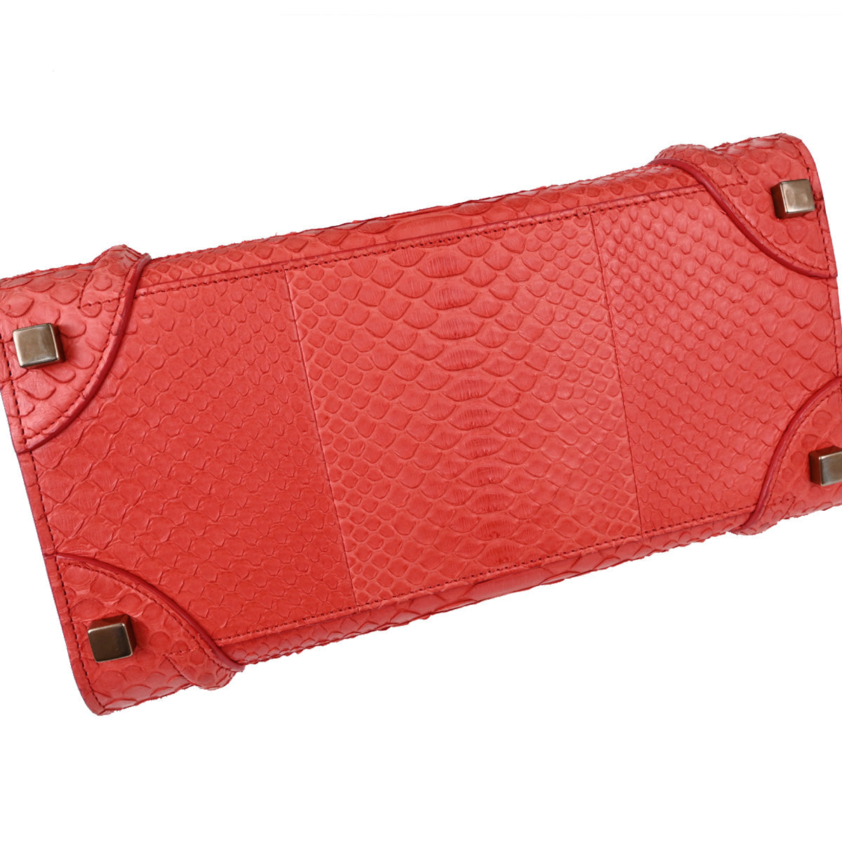Celine * Red Python Luggage Micro Tote Handbag
