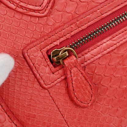 Celine * Red Python Luggage Micro Tote Handbag