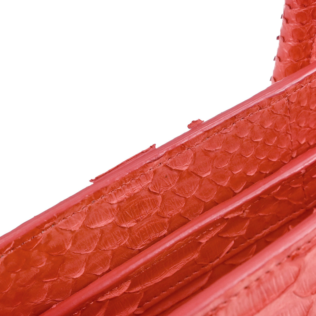 Celine * Red Python Luggage Micro Tote Handbag