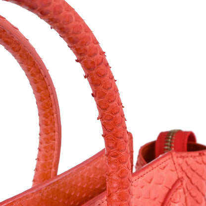 Celine * Red Python Luggage Micro Tote Handbag