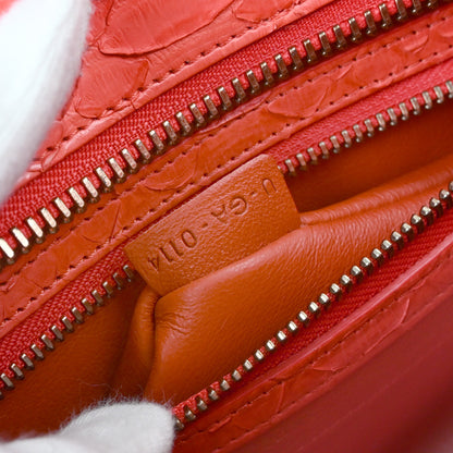 Celine * Red Python Luggage Micro Tote Handbag