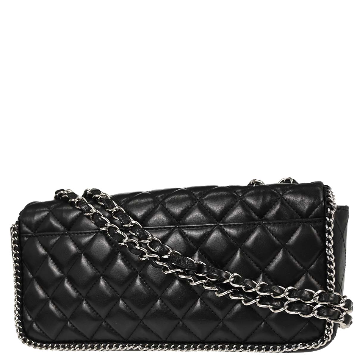 Chanel Black Lambskin Chain Around East West Shoulder Bag