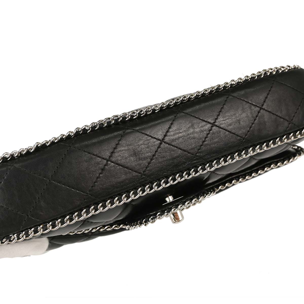 Chanel Black Lambskin Chain Around East West Shoulder Bag