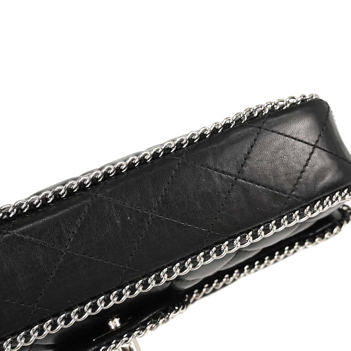 Chanel Black Lambskin Chain Around East West Shoulder Bag