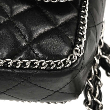 Chanel Black Lambskin Chain Around East West Shoulder Bag
