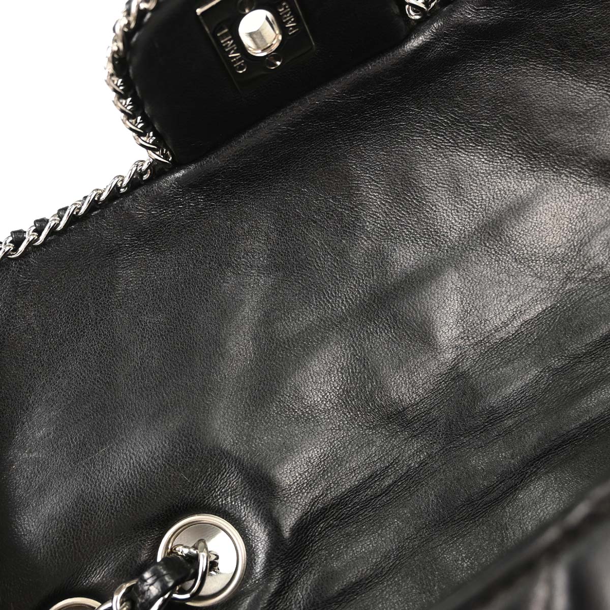 Chanel Black Lambskin Chain Around East West Shoulder Bag
