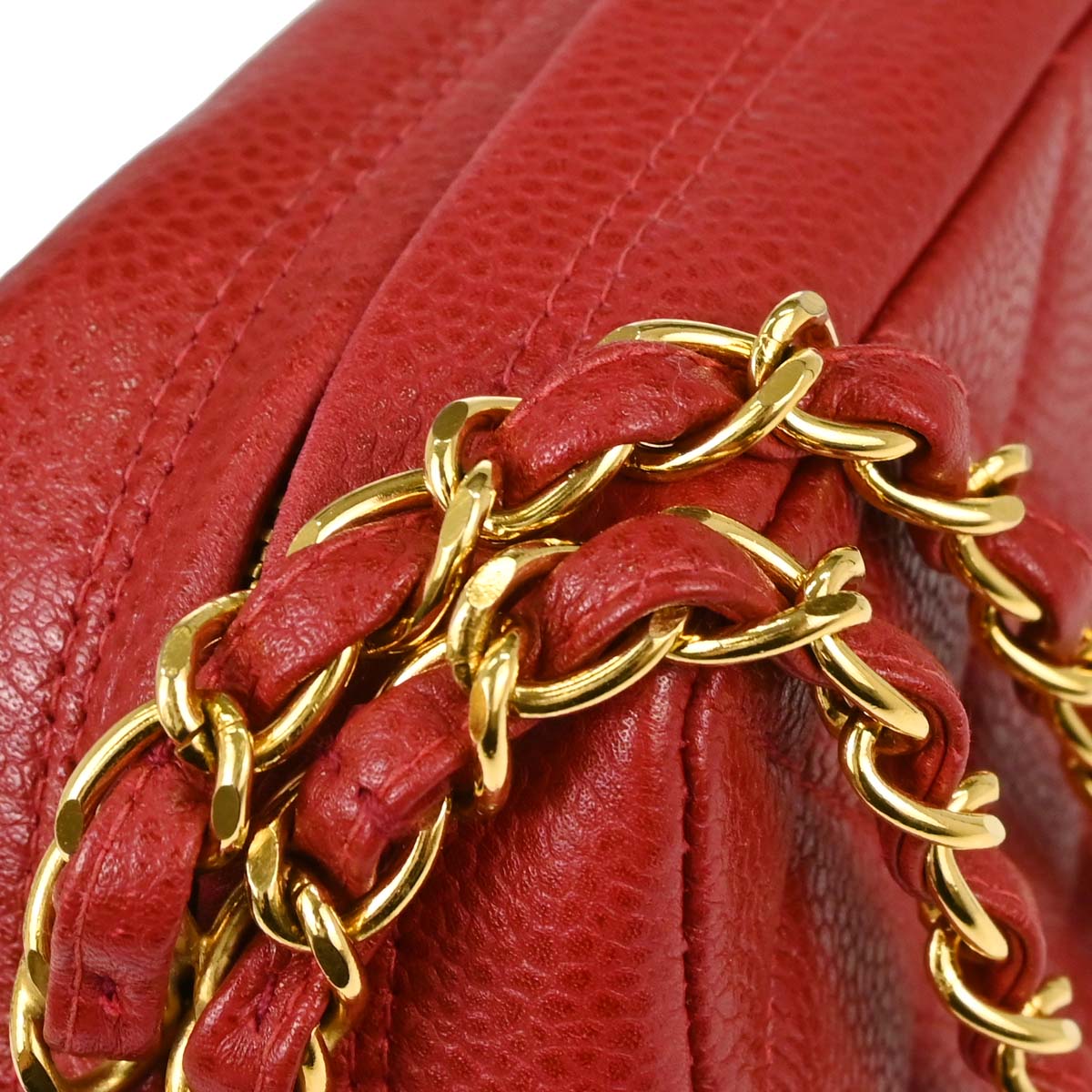 Chanel Red Caviar Skin Camera Bag Small