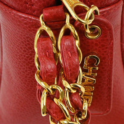 Chanel Red Caviar Skin Camera Bag Small