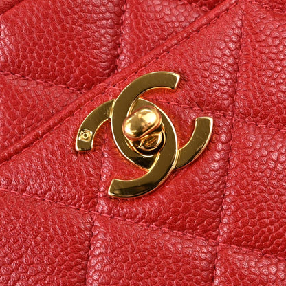 Chanel Red Caviar Skin Camera Bag Small