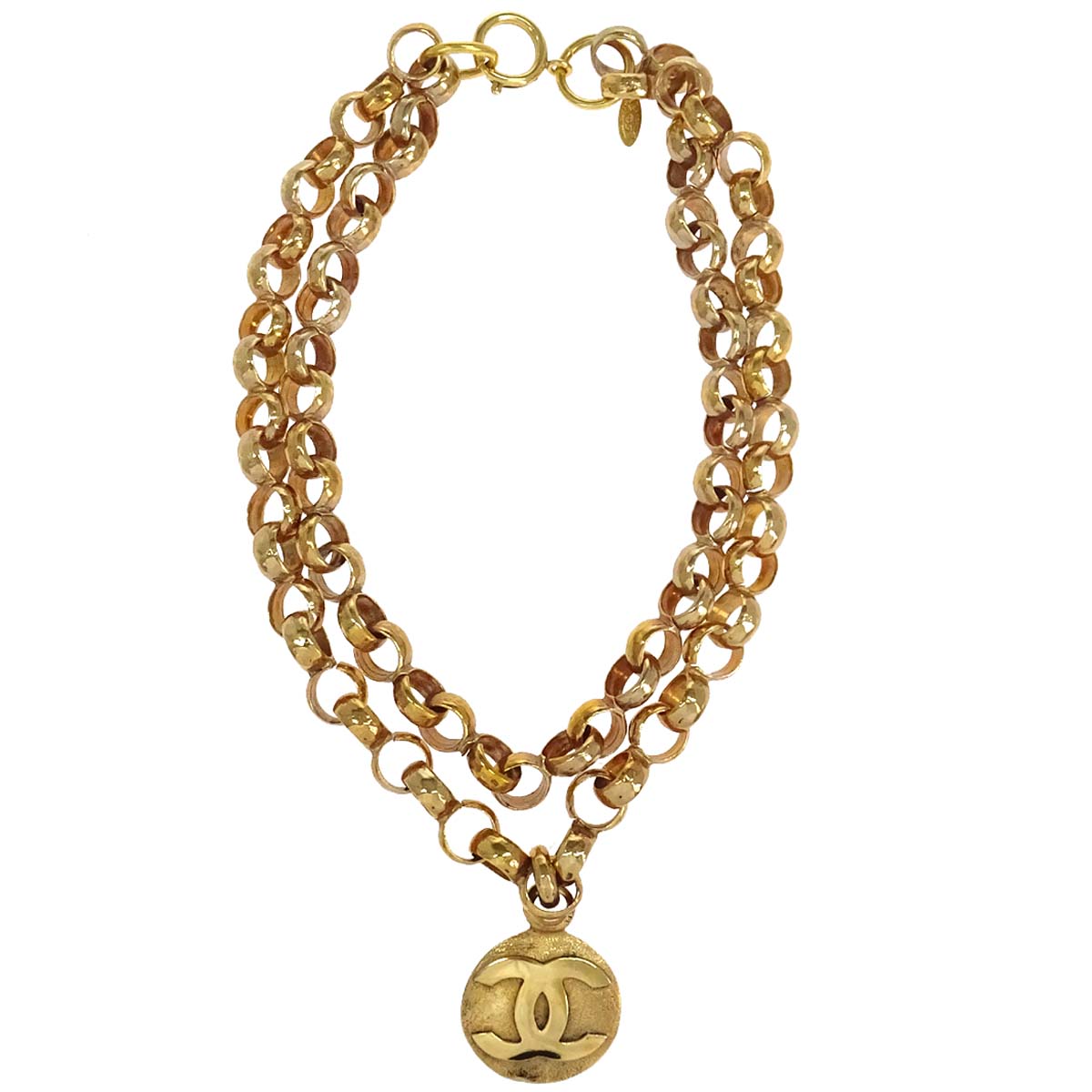 Chanel Medallion Chain Pendant Necklace Gold 29/3057