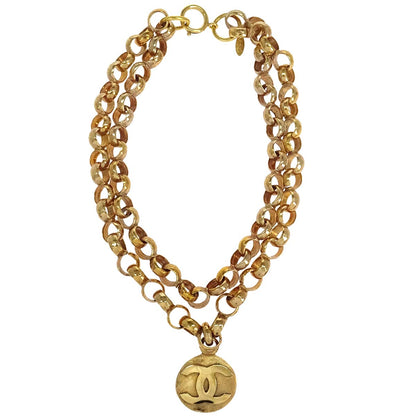 Chanel Medallion Chain Pendant Necklace Gold 29/3057