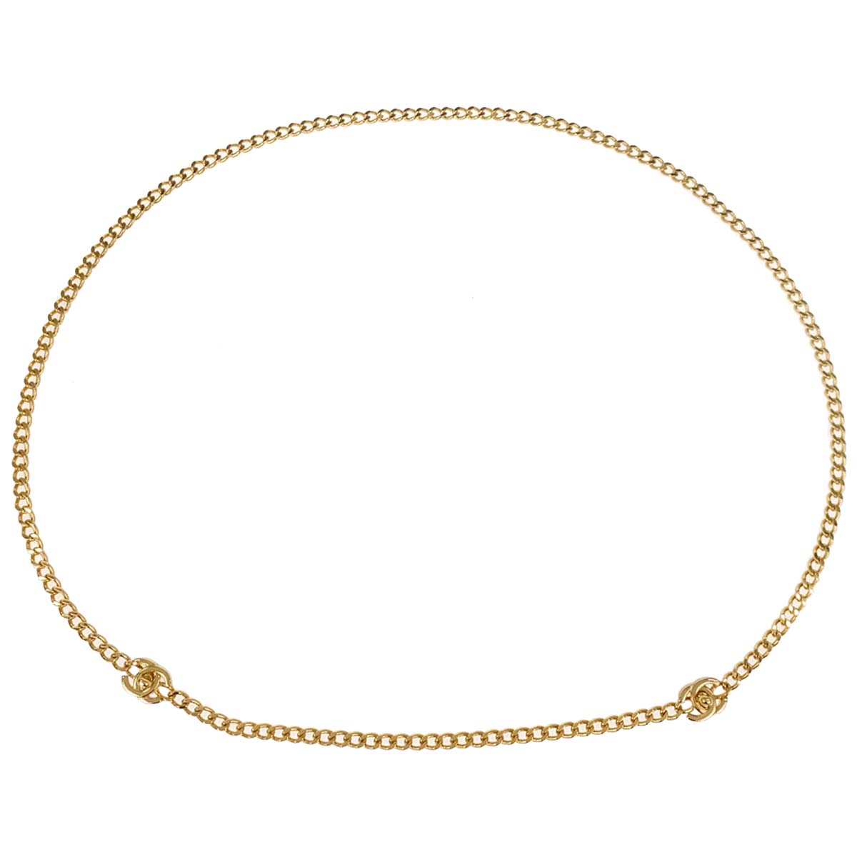 Chanel CC Turnlock Small Gold Chain Long Necklace 96P