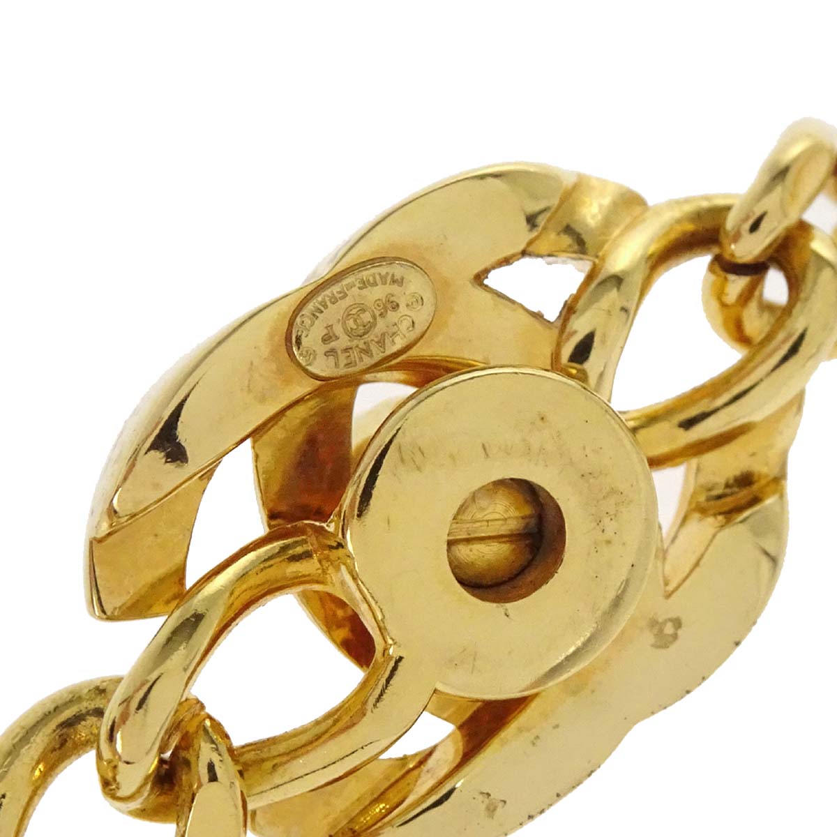 Chanel CC Turnlock Small Gold Chain Long Necklace 96P