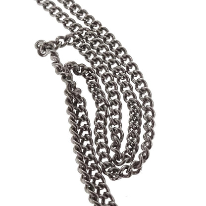 Chanel CC Chain Pendant Necklace Acrylic Silver Black 05P