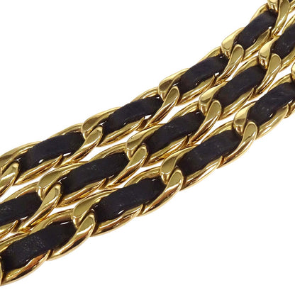 Chanel Chain Belt Medallion Gold Black Small Good