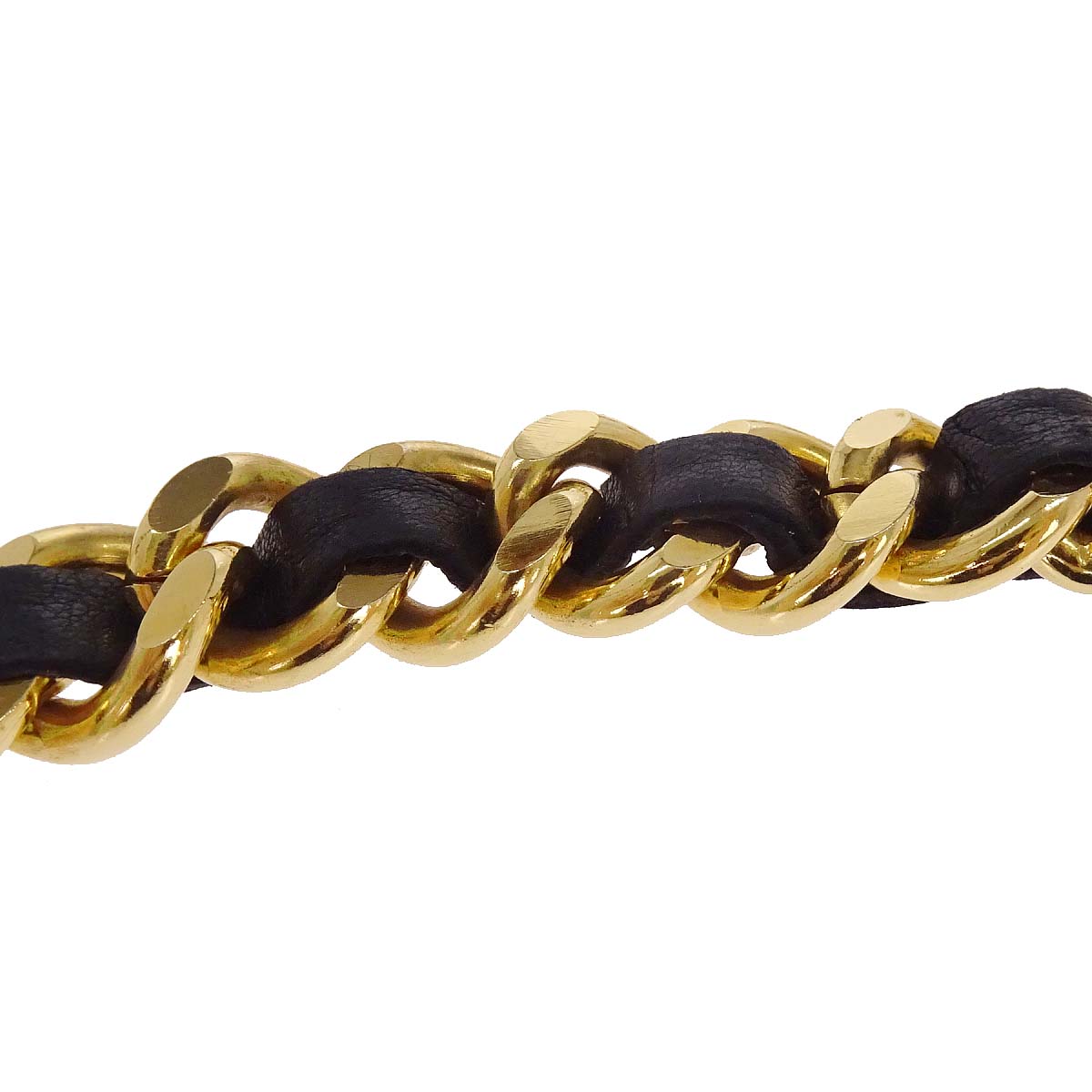 Chanel Chain Belt Medallion Gold Black Small Good
