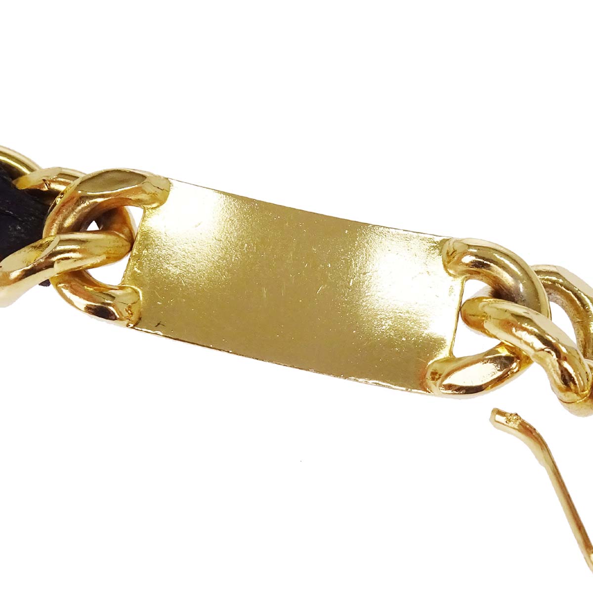 Chanel Chain Belt Medallion Gold Black Small Good