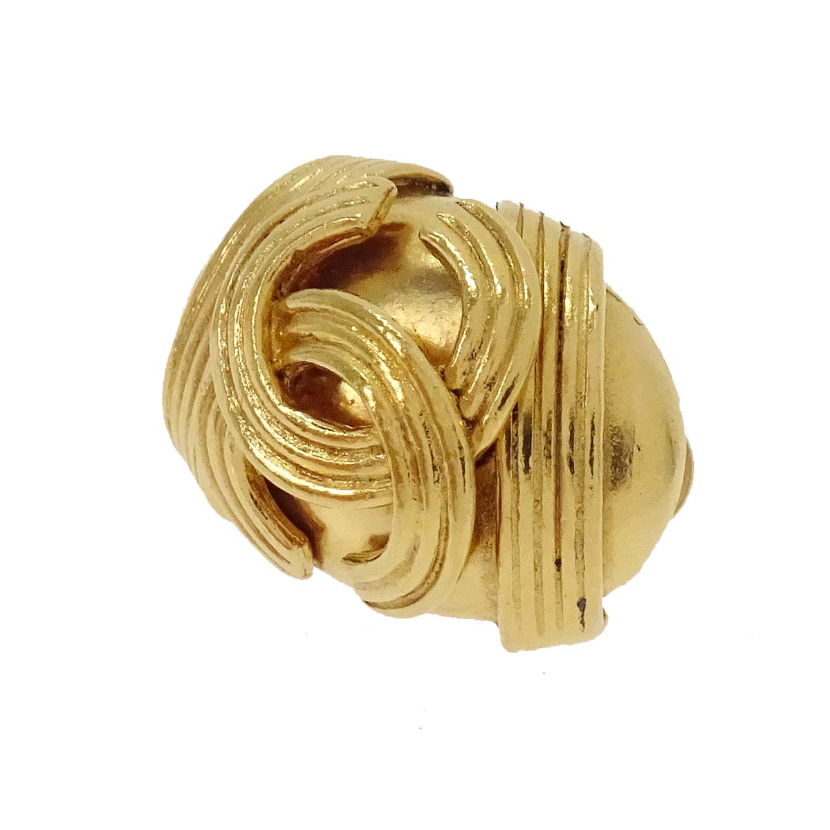 Chanel Oval Clip-On Earrings Gold 94A