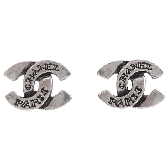 Chanel CC Pierced Earrings Silver 99A