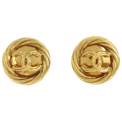 Chanel Button Clip-On Earrings Gold 2920/93P