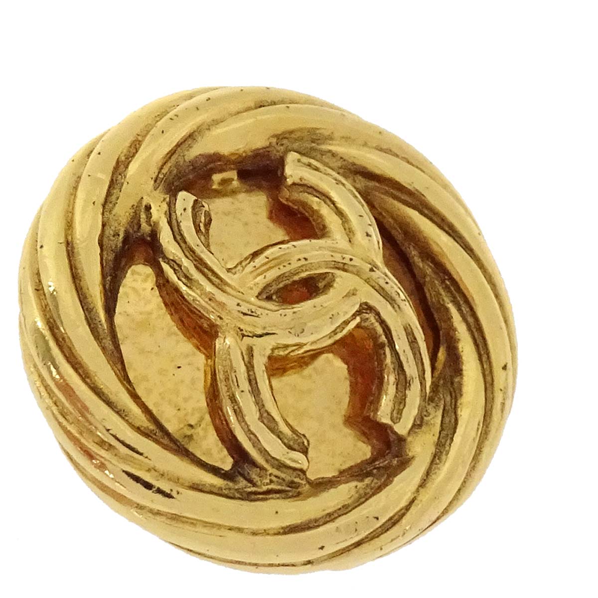 Chanel Button Clip-On Earrings Gold 2920/93P