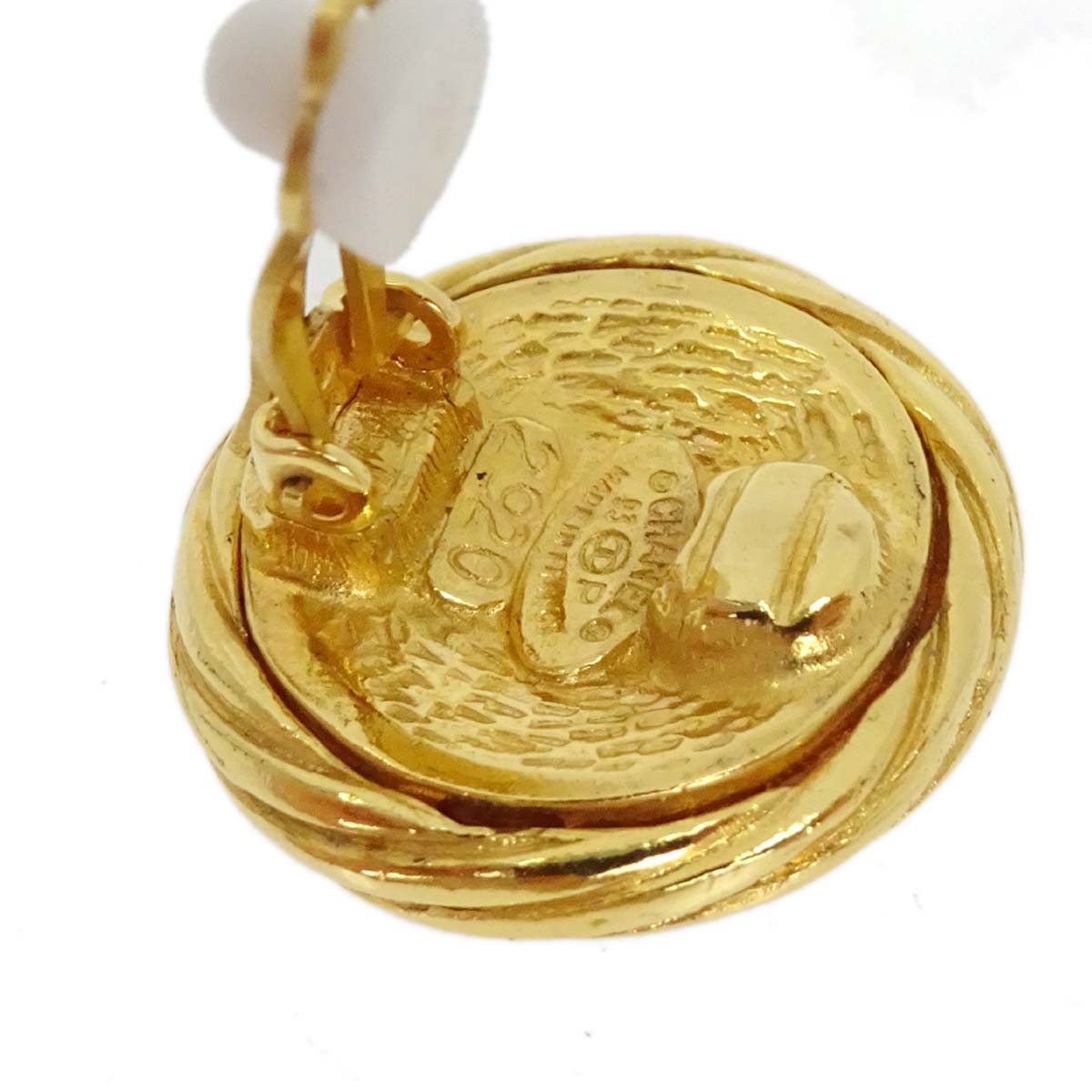 Chanel Button Clip-On Earrings Gold 2920/93P