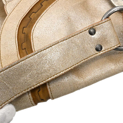 Christian Dior Metallic Gold Leather Gaucho Shoulder Bag