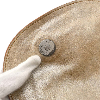 Christian Dior Metallic Gold Leather Gaucho Shoulder Bag