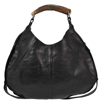 Yves Saint Laurent Black Leather Large Mombasa Handbag