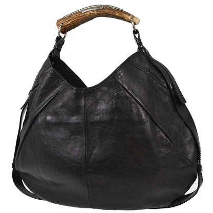 Yves Saint Laurent Black Leather Large Mombasa Handbag