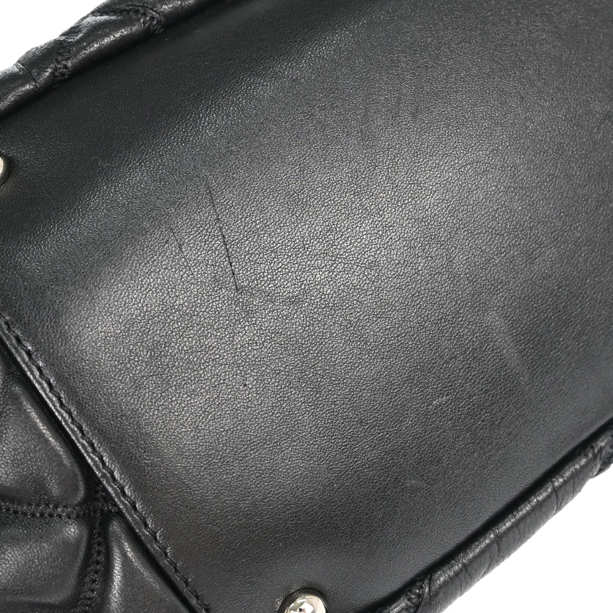 Chanel Black Lambskin Bubble Quilt Accordion Flap Handbag